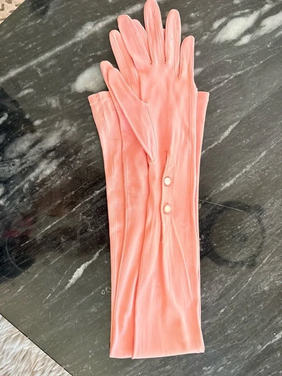 VTG Van Raalte Pink Opera Gloves Size 6.5 - Picture 8 of 11